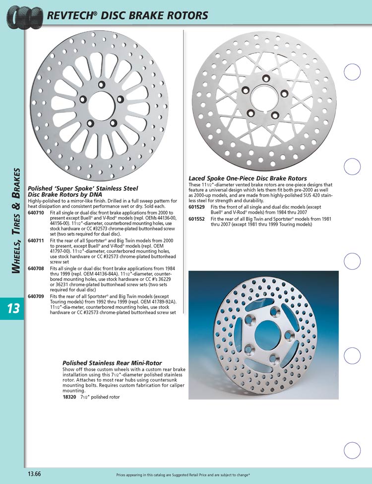 Custom Chrome Harley Parts Brake Rotors by RevTech