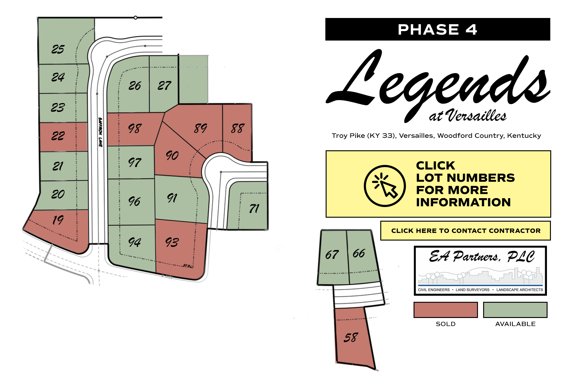 Available Lots Legends at Versailles