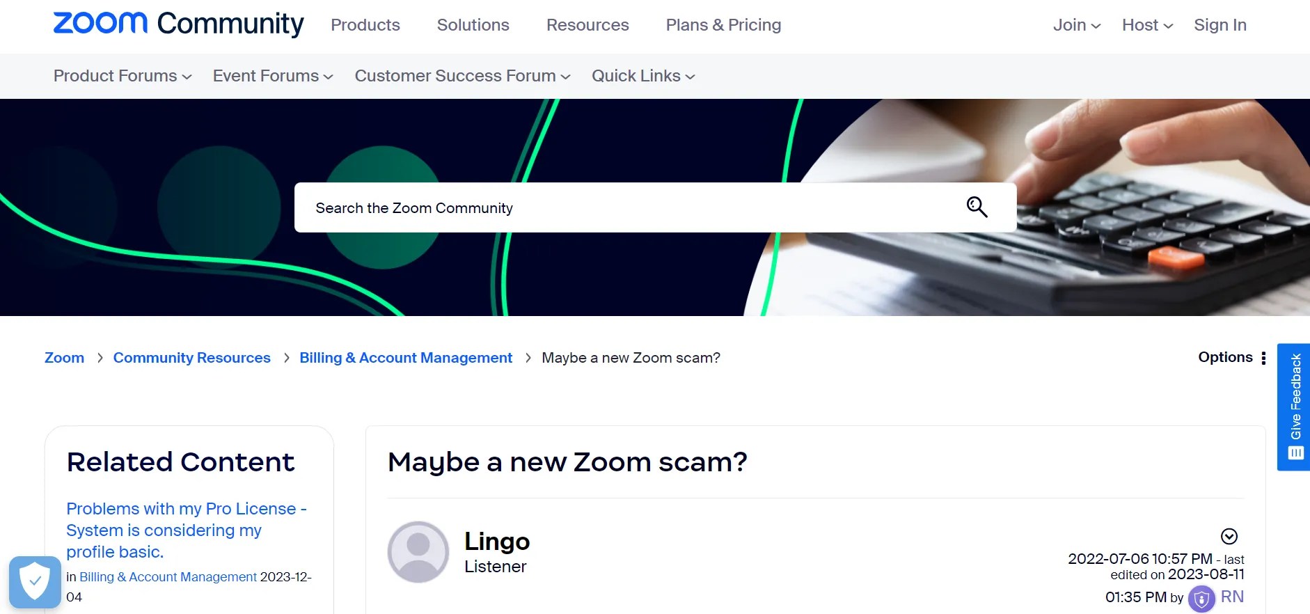 Zoom Finance Calls Scam