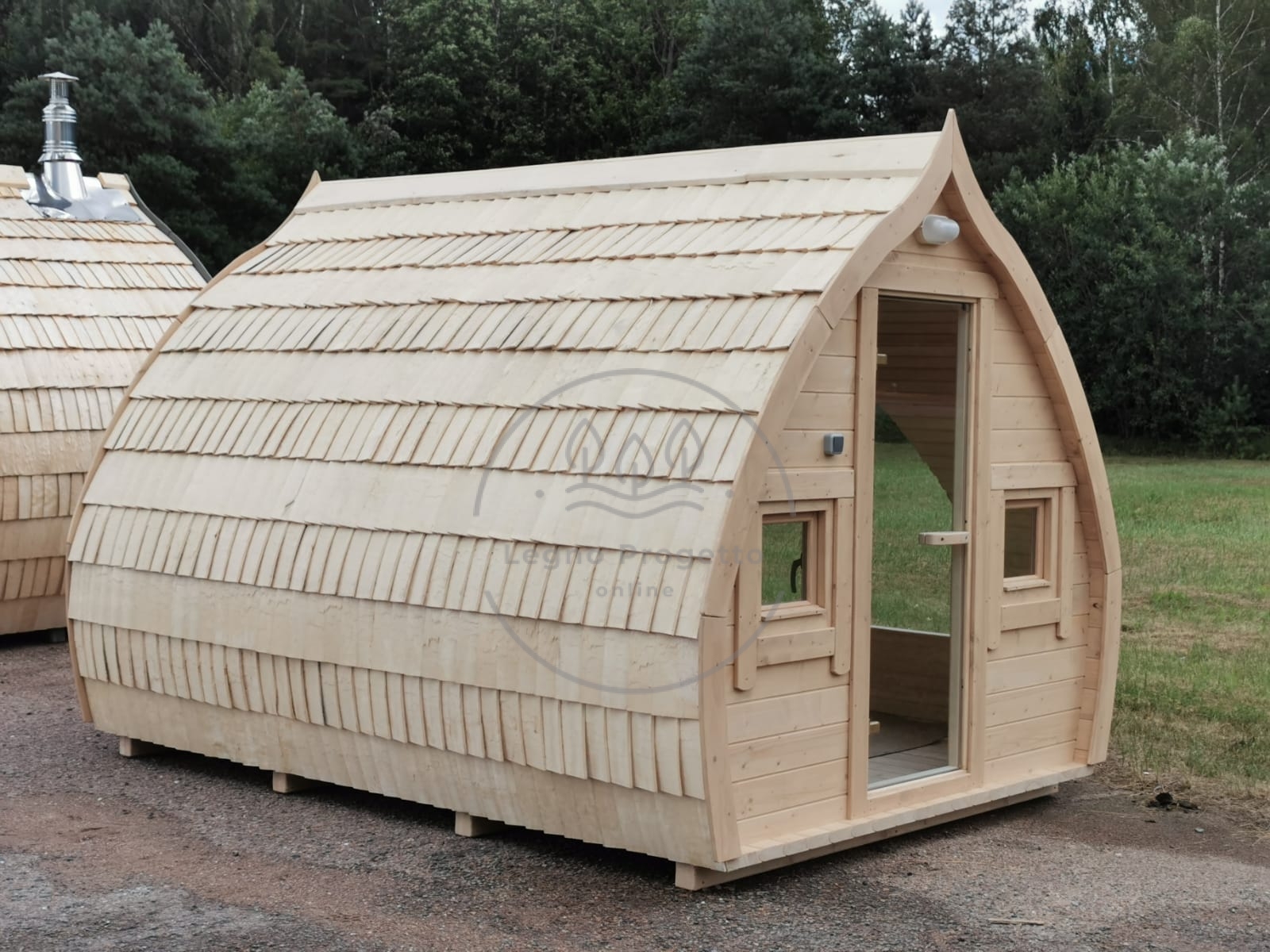 Sauna da esterno casetta in legno Igloo forma con stufa profesionale