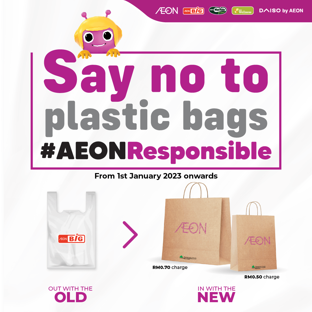 Attention! All AEON stores will no longer provide plastic bags from