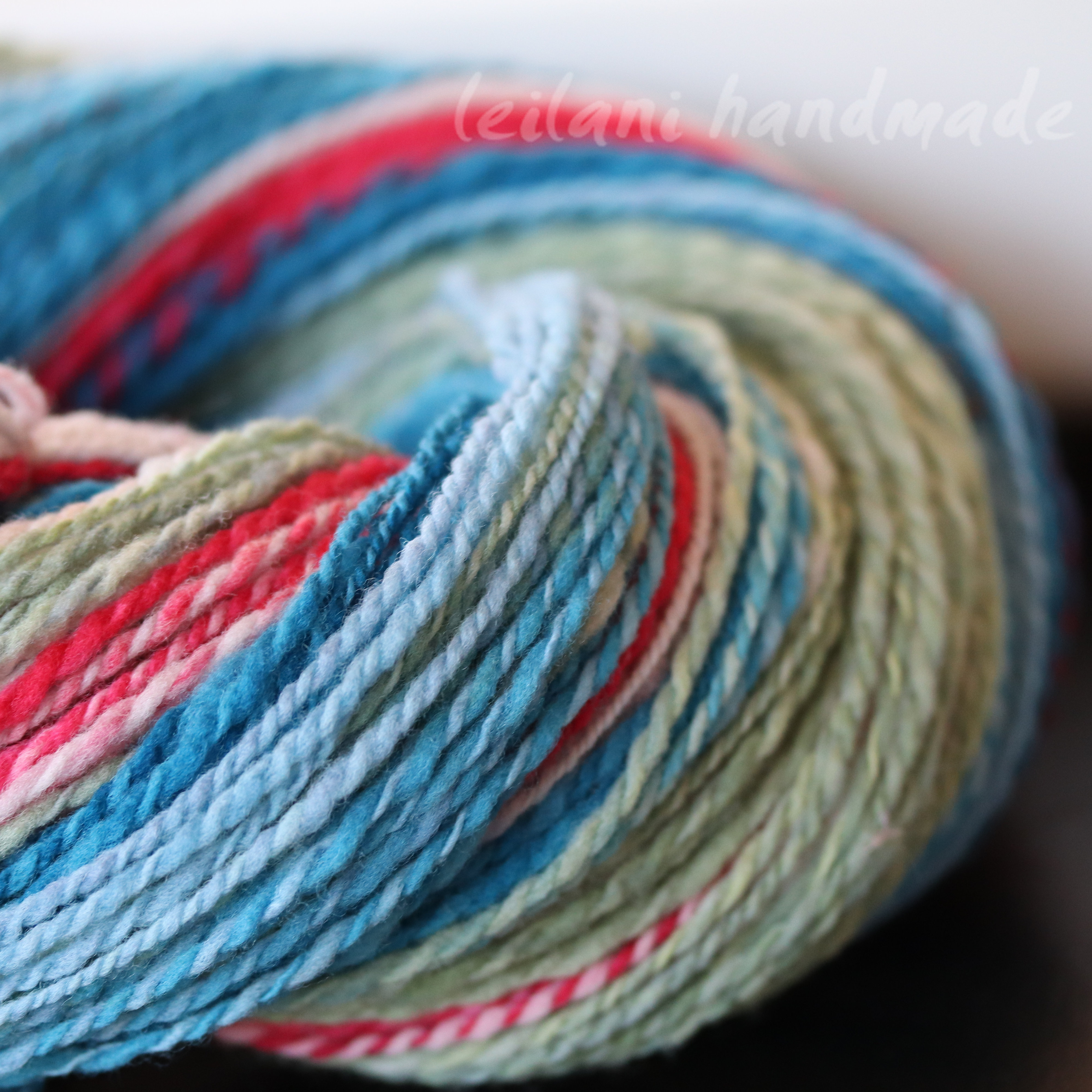 SOLD Playful Nautical 2 ply Merino Handspun Yarn leilani handmade