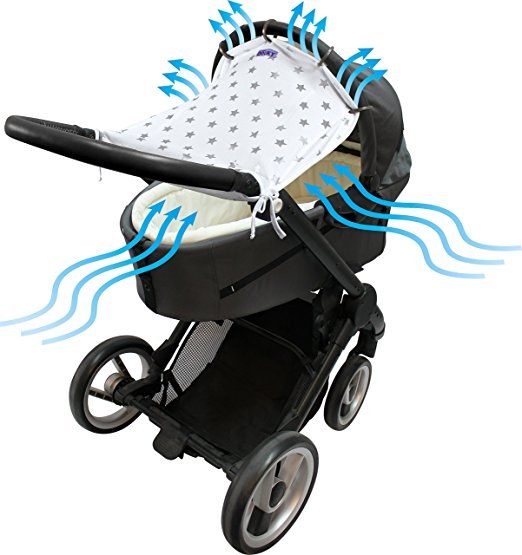 Dooky Sun Shade Baby Blue Stars Leith Pram Centre
