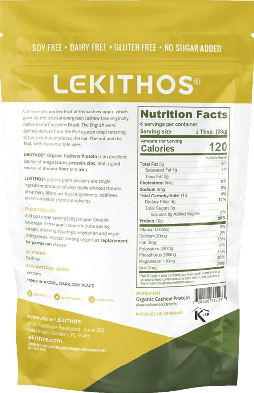 Lekithos Organic Cashew Protein, NutrientRich Superfood Lekithos® Inc.