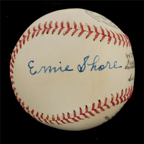 Ernie Shore Single Signed Baseball