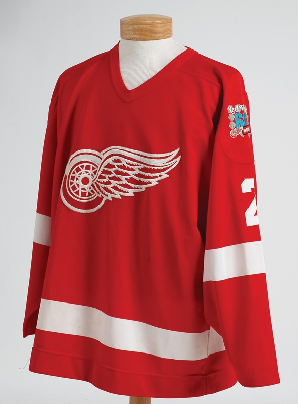 198586 Barry Melrose Detroit Red Wings Game Used Jersey
