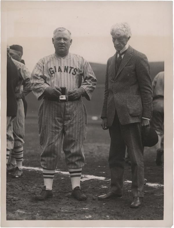 1922 New York Giants Baseball Manager John McGraw with Commissioner