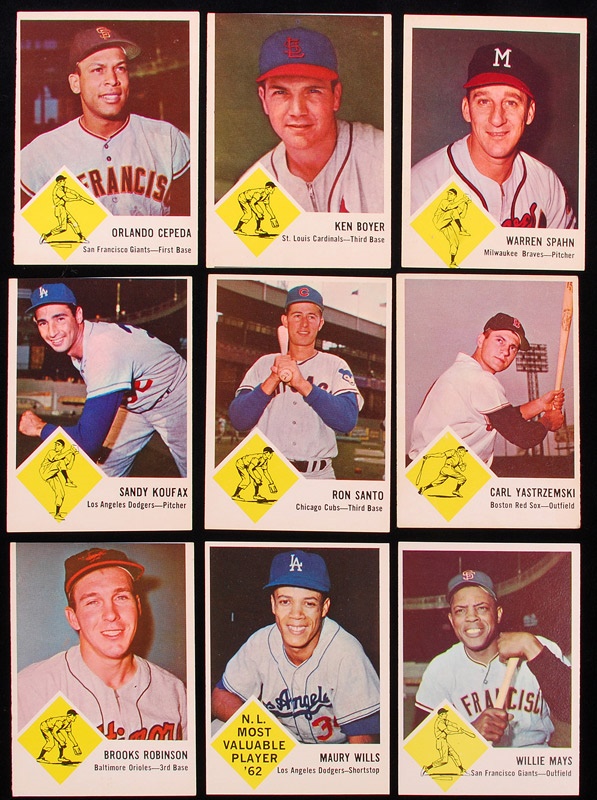 1963 Fleer Baseball Card Nr Complete Set w/ Checklist