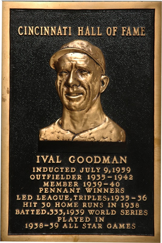 Ival Goodman Cincinnati Reds Hall of Fame Plaque