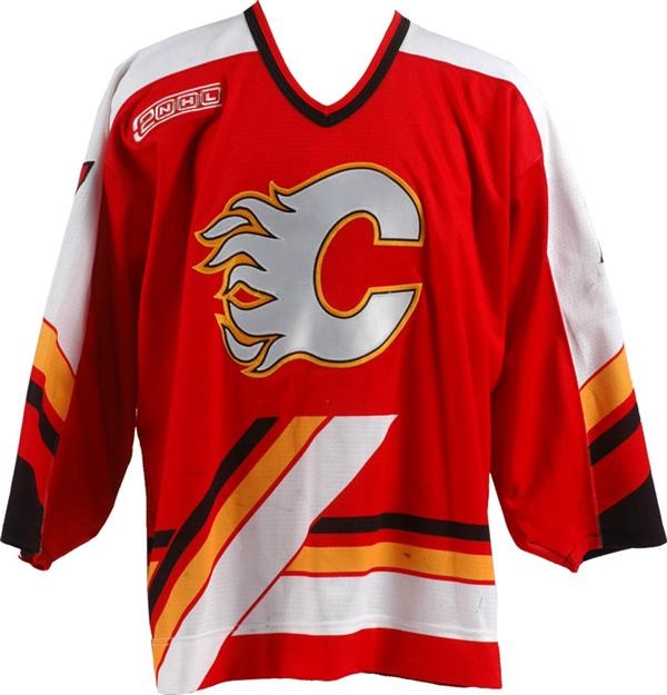199900 Marc Bureau Calgary Flames Game Worn Jersey