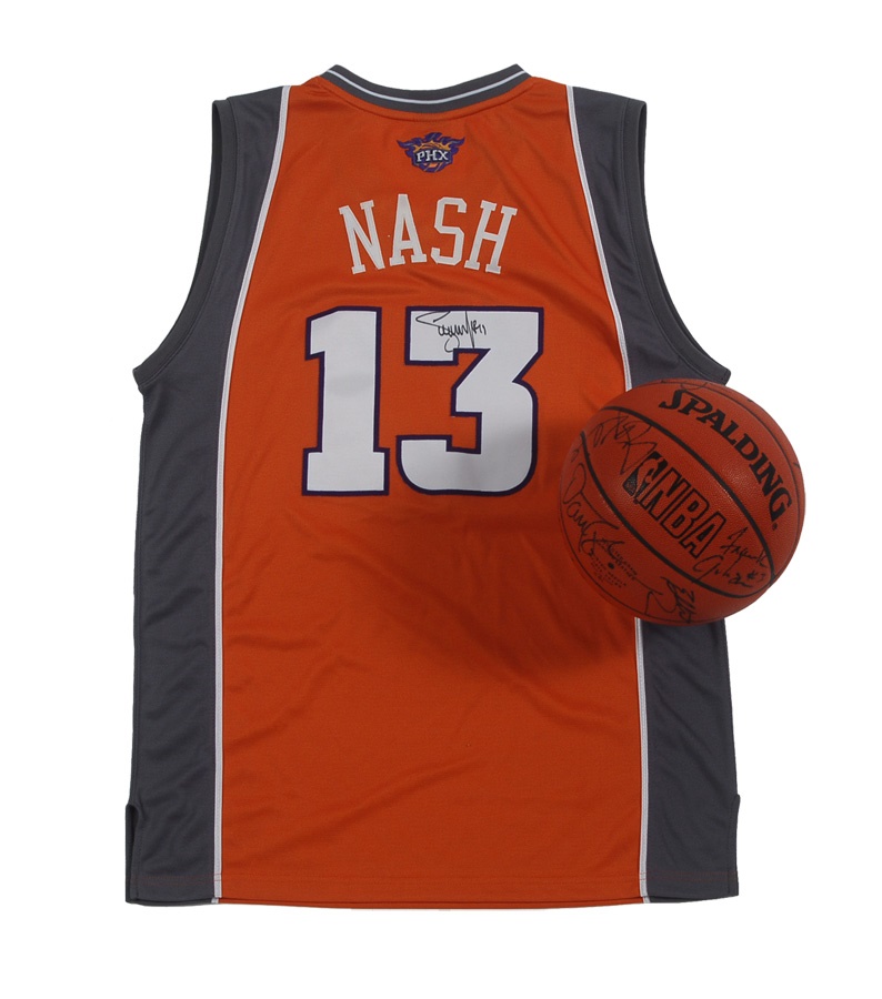 199293 Phoenix Suns Signed Basketball and Steve Nash Signed Jersey