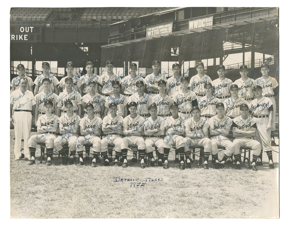 1955 Detroit Tigers Team Signed Photo