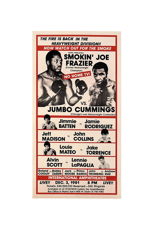 1981 Joe Frazier vs. Jumbo Cummings OnSite Fight PosterJoe's Last Fight