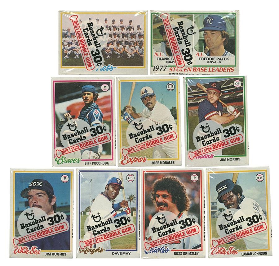 1978 Topps Baseball Unopened Collection of Cello Packs (9)