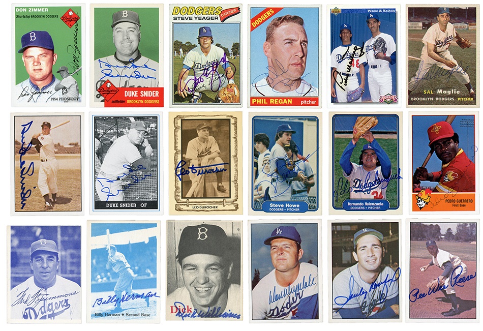 Dodgers Signed Baseball Cards (539)