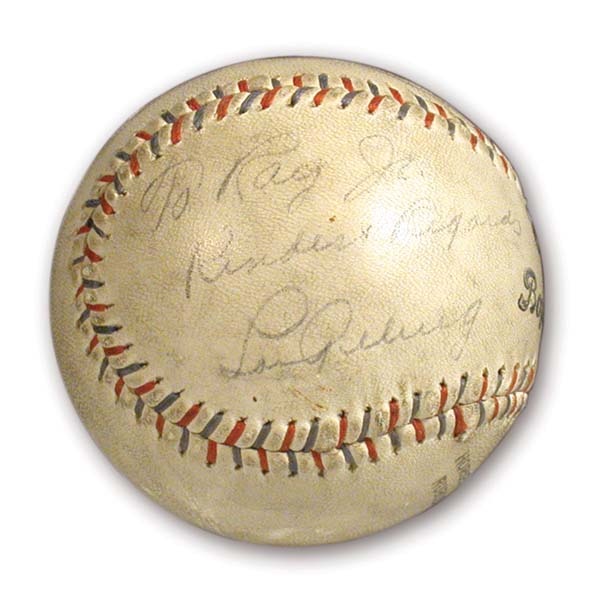 1930's Lou Gehrig Single Signed Baseball
