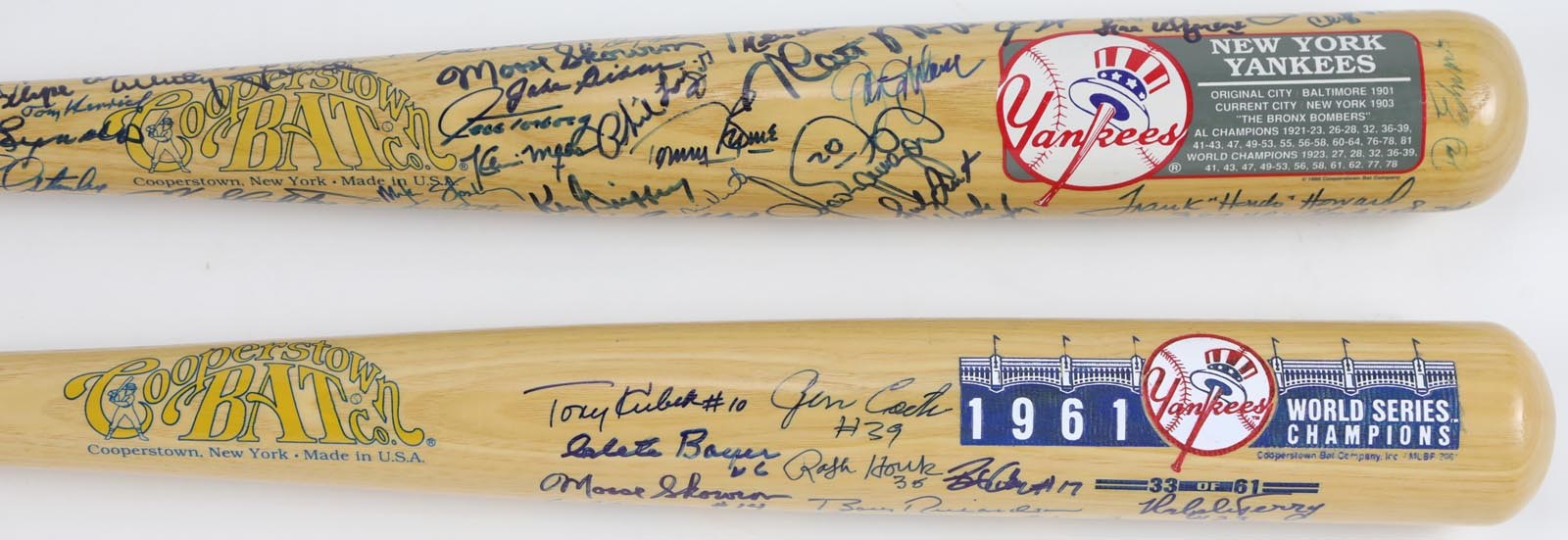 New York Yankees Commemorative Signed Bats (2)