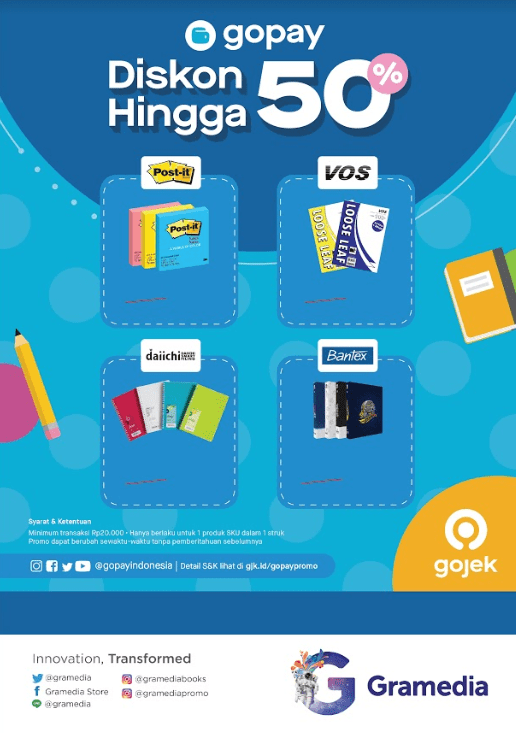 Promo Gramedia Agustus 2019 Weekend Cashback 20 GOPAY GOJEK