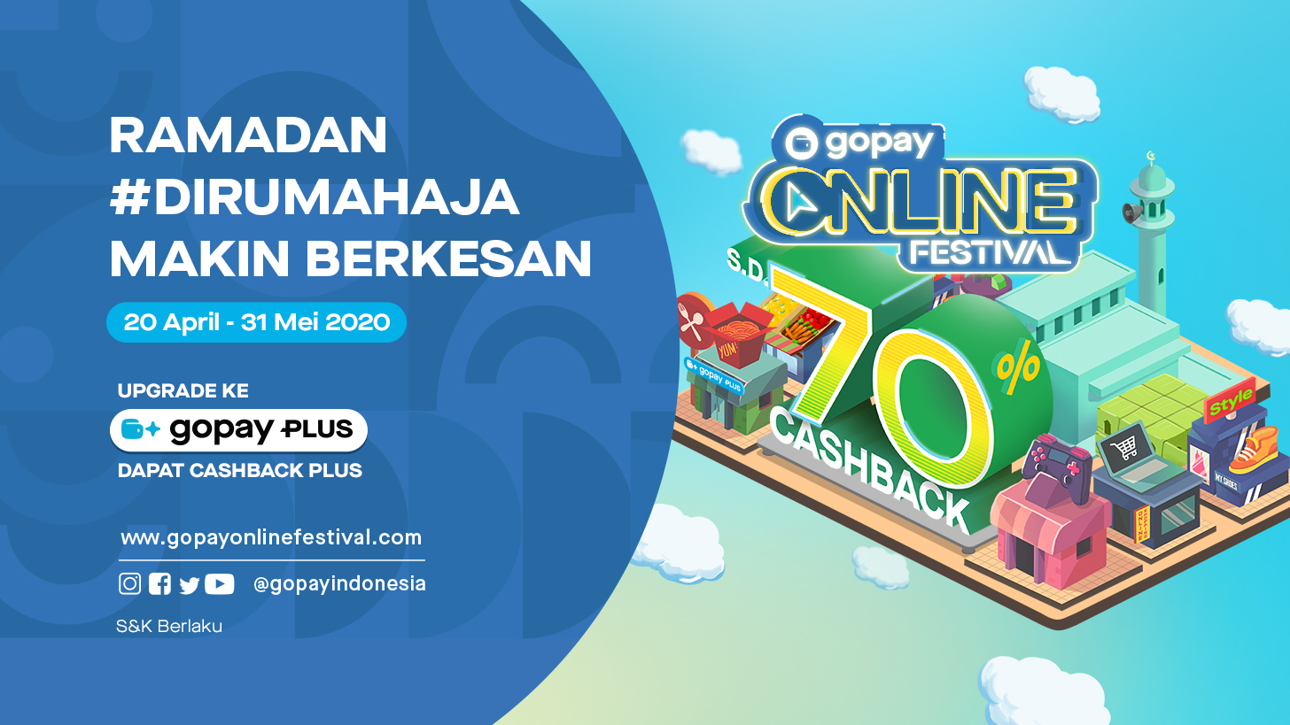 Promo GoPay Online Festival (Mei 2020) Cashback hingga 70