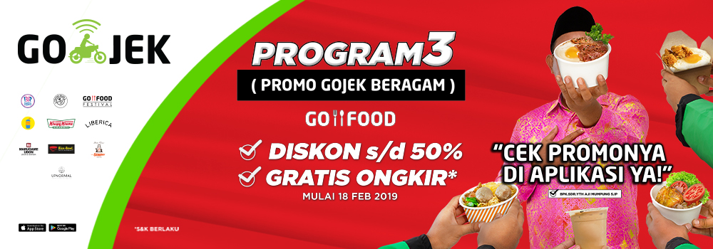Program GOFOOD Diskon 50 & Gratis Ongkir! GoFood