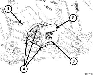 Motor, Window Regulator: Removal — 2019 Dodge and Ram Durango Pursuit