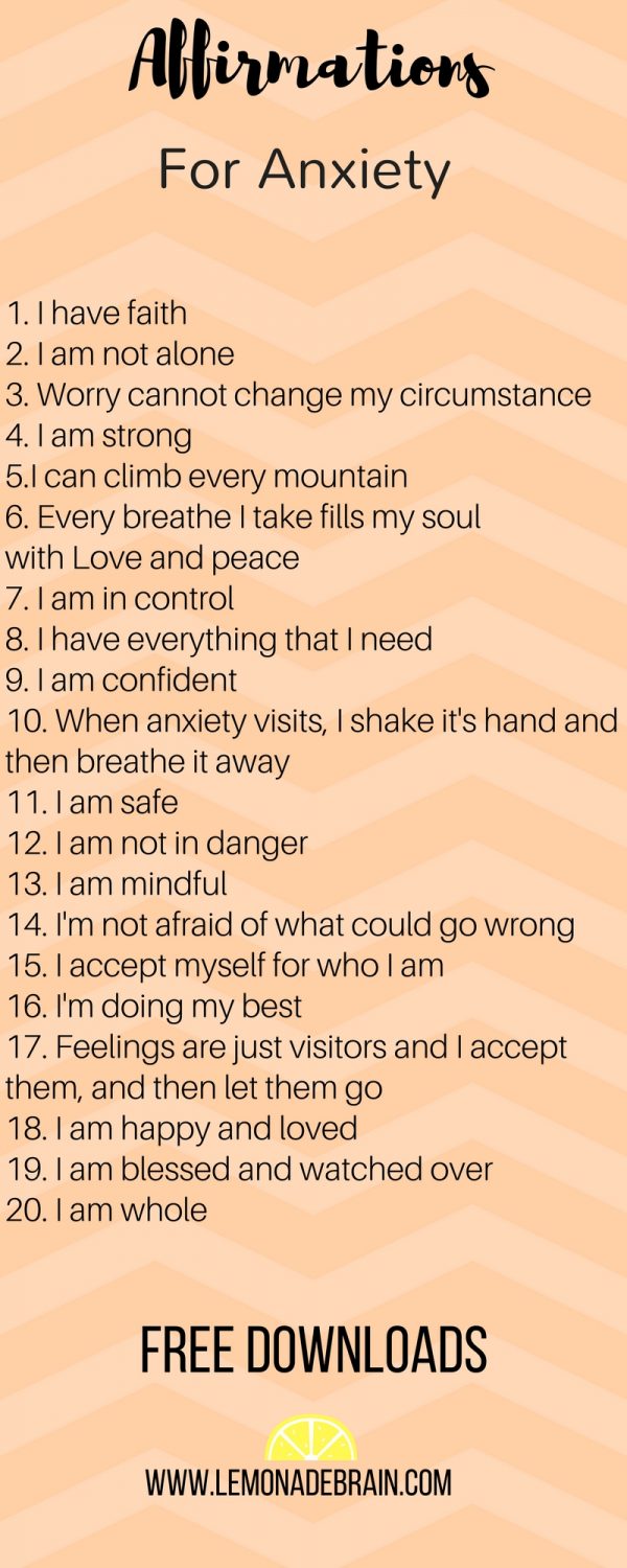 Anxiety Affirmations Lemonade Brain