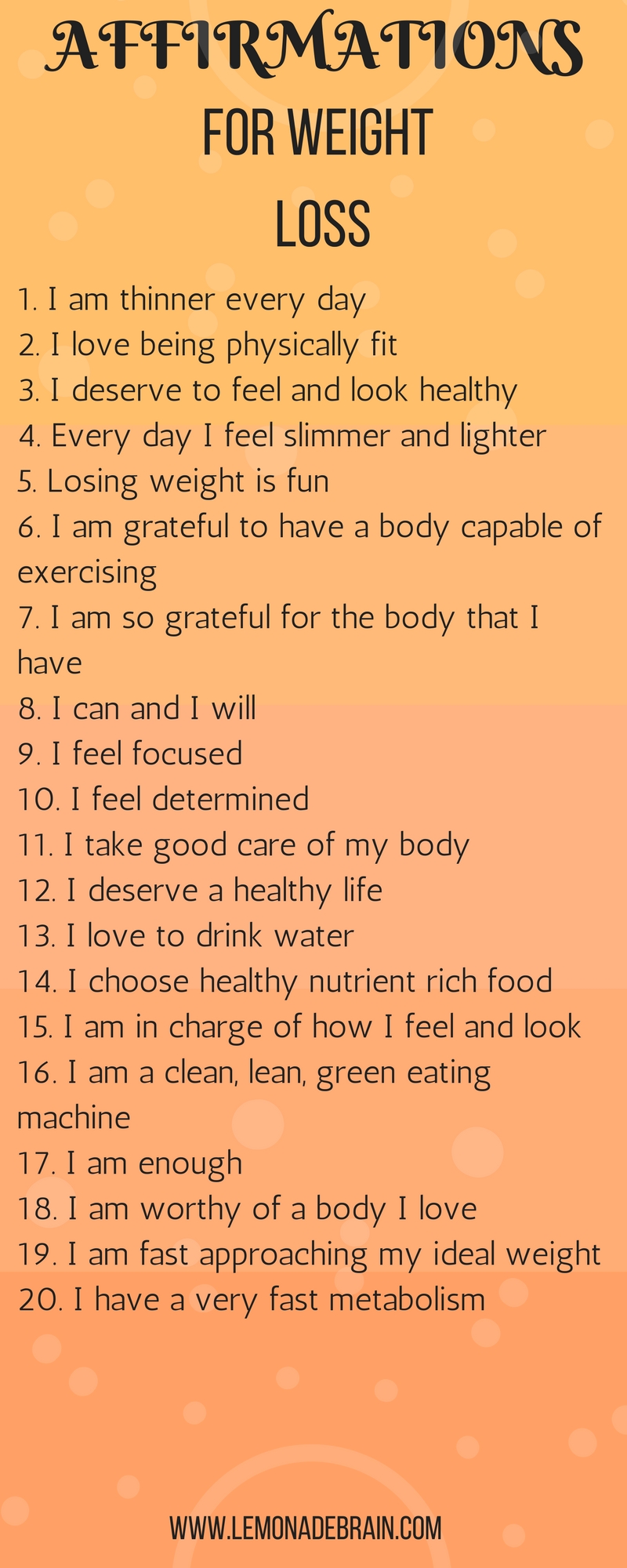 Affirmations for weight loss Lemonade Brain