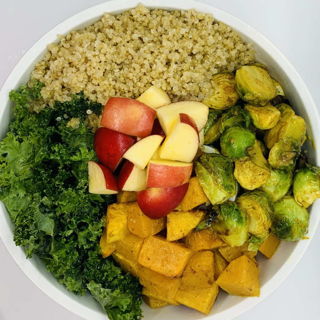 CUMINTURMERIC ROASTED VEGETABLE QUINOA BOWL Dressings