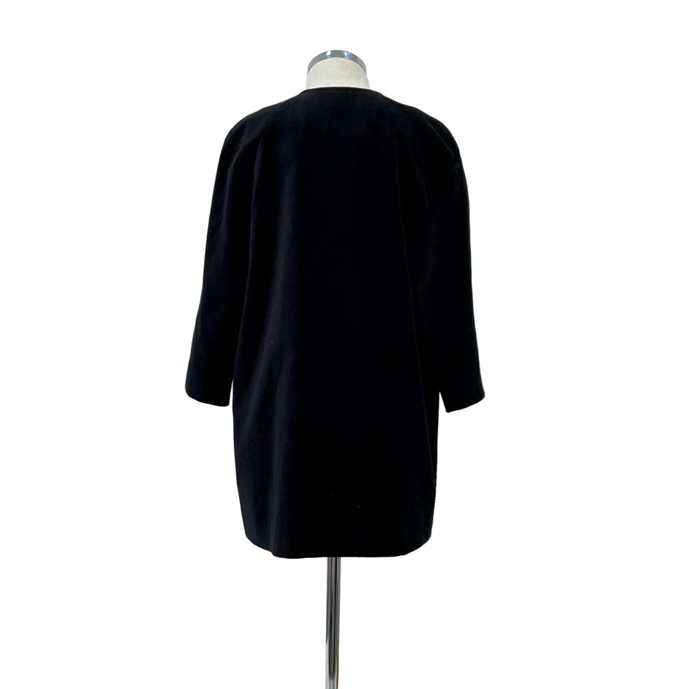 Raglan Coat in Black Velvet Lemoniez