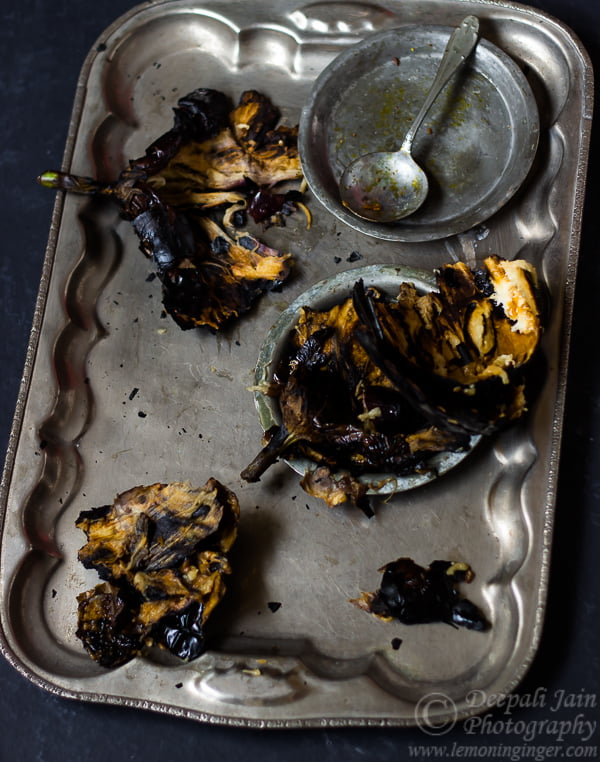 How to Roast Eggplant for Baingan Bharta Lemon in Ginger