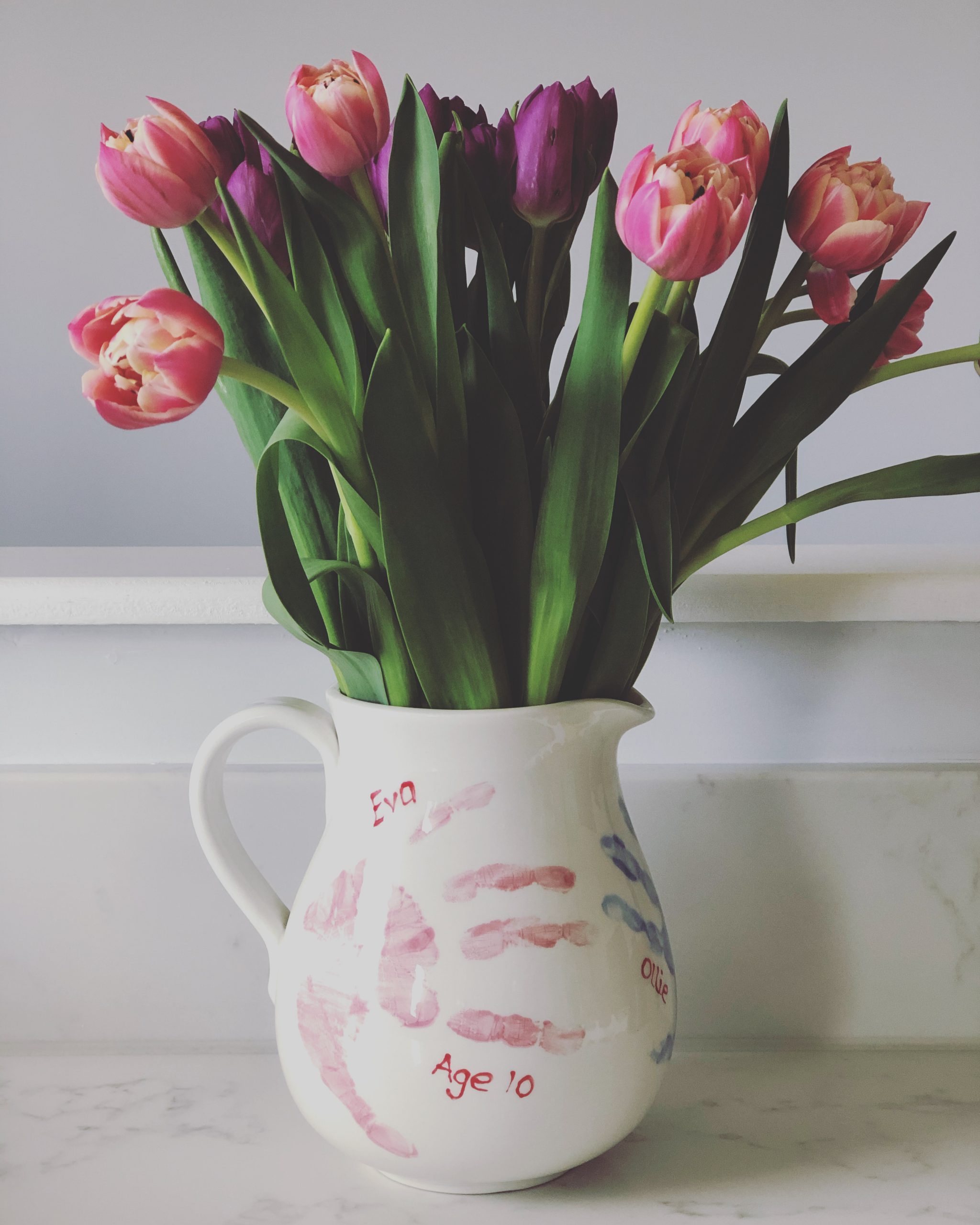 Personalised Handprint Jug/Vase lemonlily keepsakes