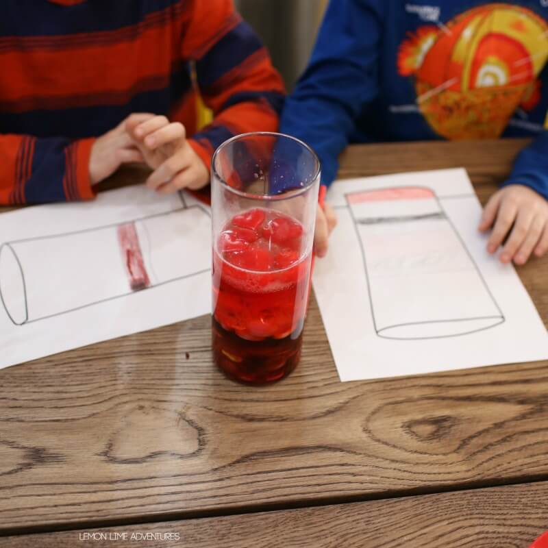Valentines Themed Density Jar Experiment for Kids
