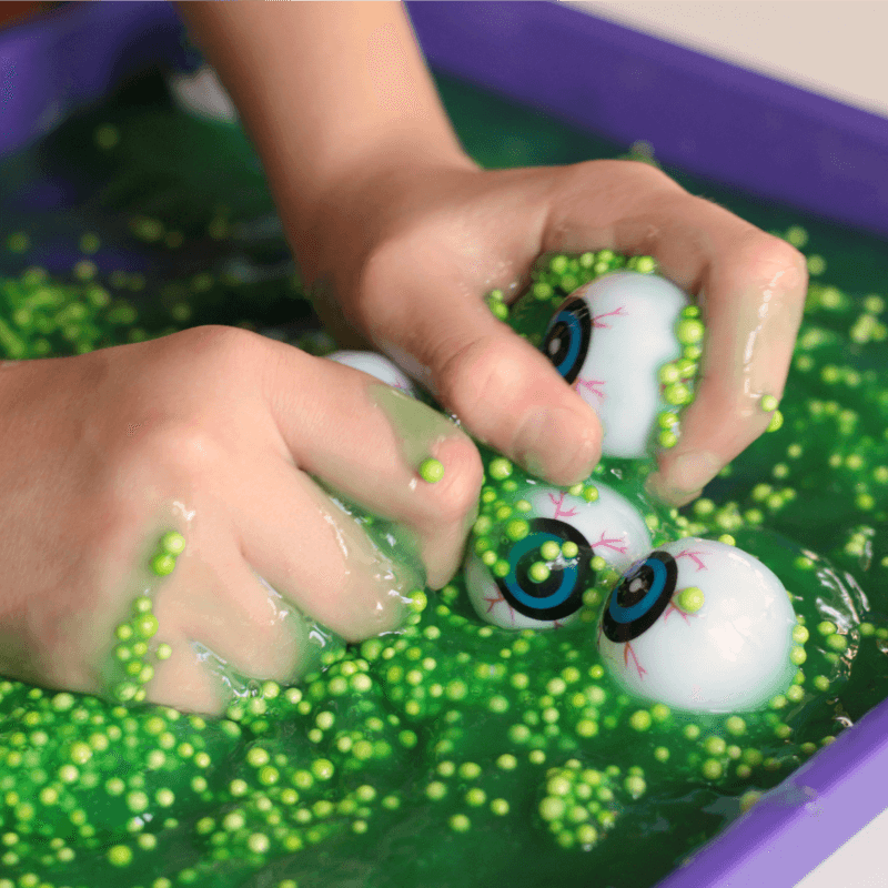 Eyeball Soup Spooky Sensory Tub for Halloween