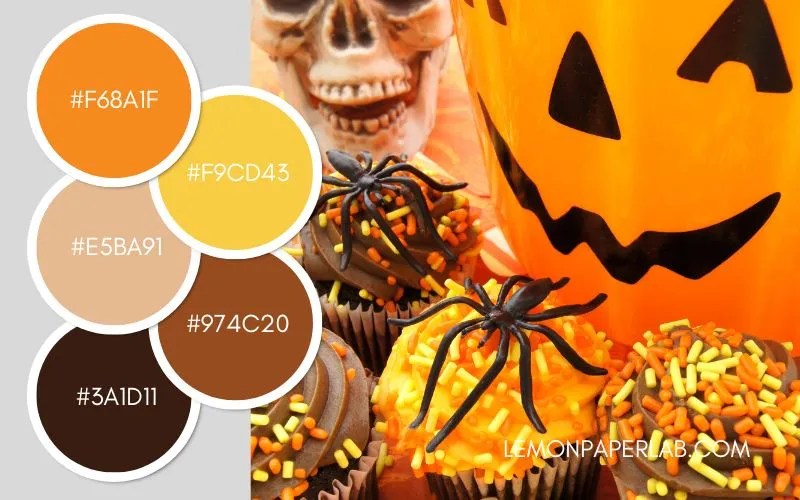 Color Palette 80 Warm Halloween Harvest Lemon Paper Lab