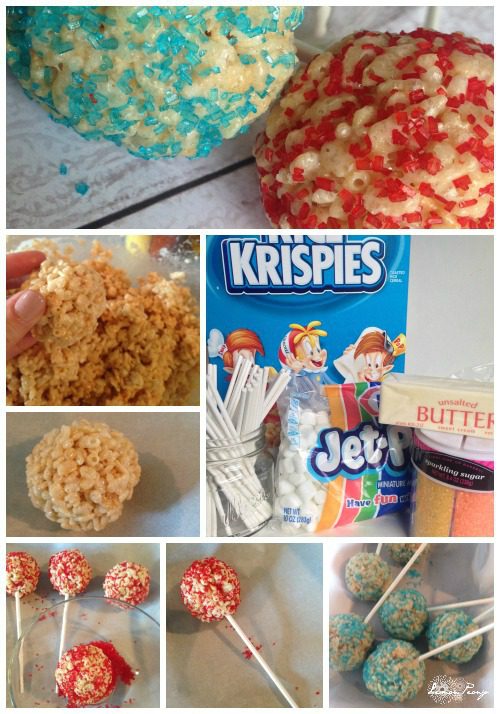Rice Krispy Pops Recipe 4th of July Desserts!