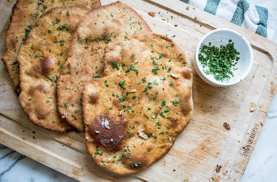 Homemade Whole Wheat Flatbread + YeastFree Lemons and Basil