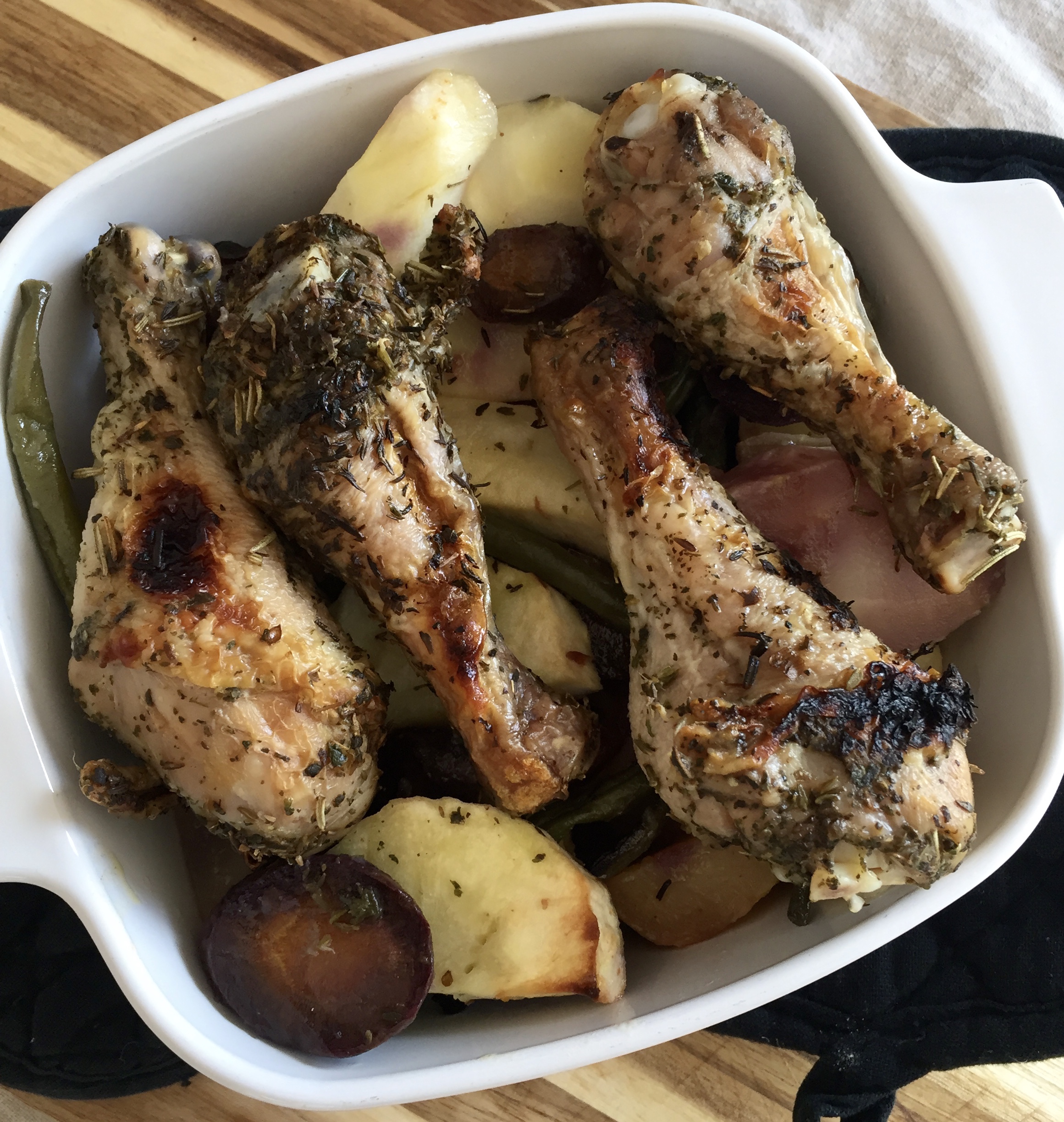 Oven Roasted Herbed Drumsticks and Veggies (AIP/LowFodmap/Nightshade Free)