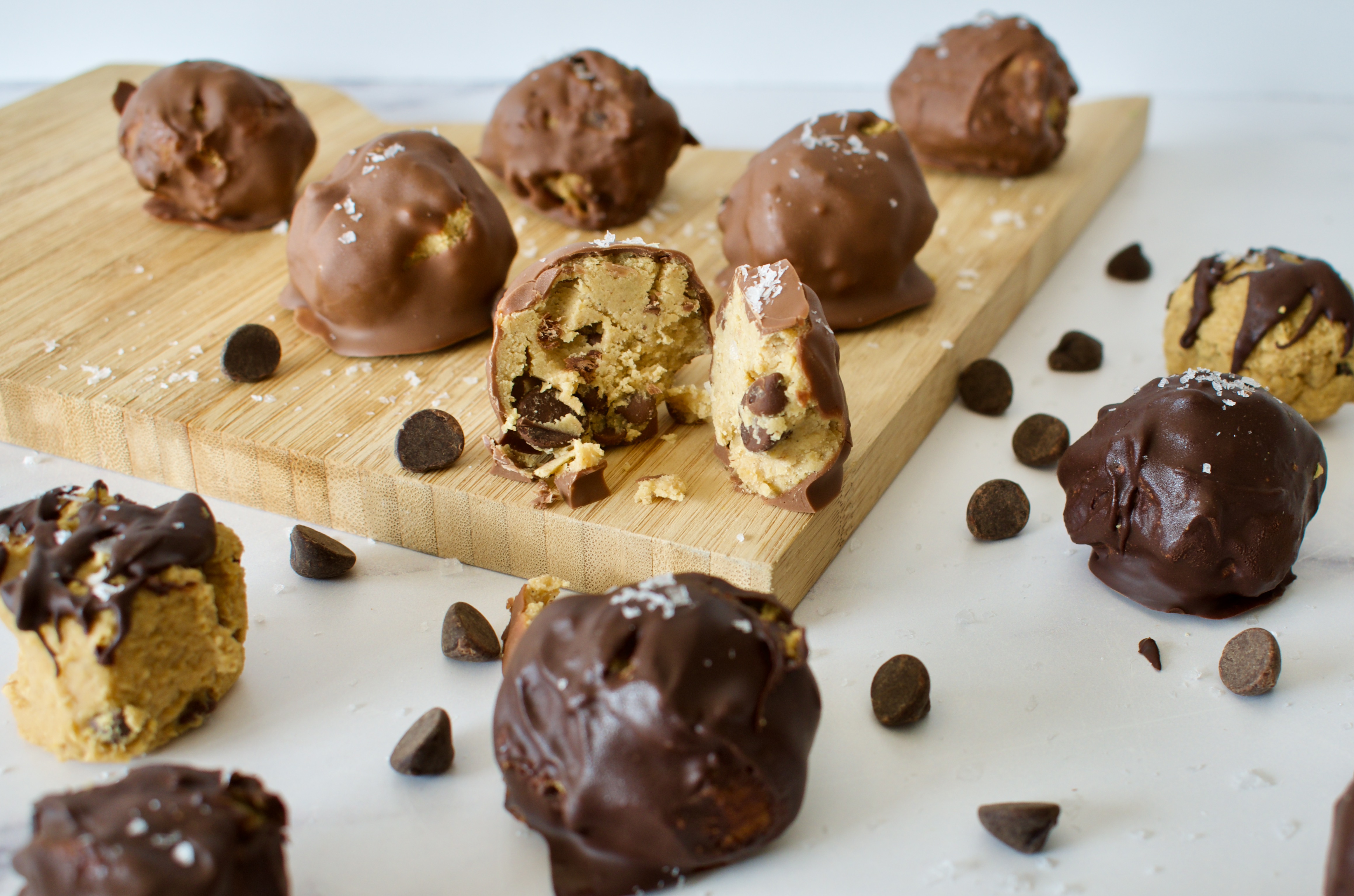 Chickpea Protein Cookie Dough Bites (No Bake! GlutenFree, Vegan)