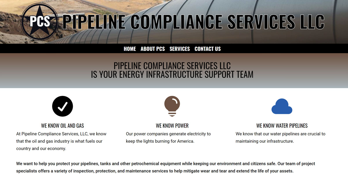 Pipeline Compliance Services, LLC, Longview, TX Lennis Design