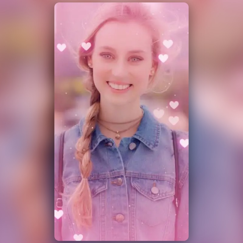 Pink Hearts Lens by Snapchat Snapchat Lenses and Filters