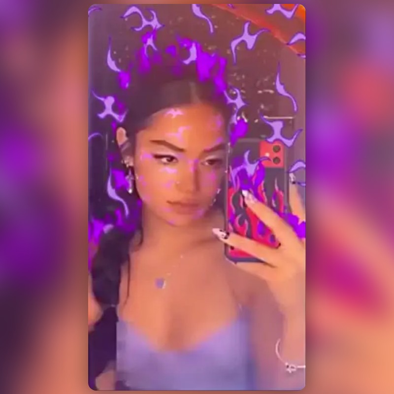 เลนส์ PURPLE FLAMES เลนส์และฟิลเตอร์ Snapchat