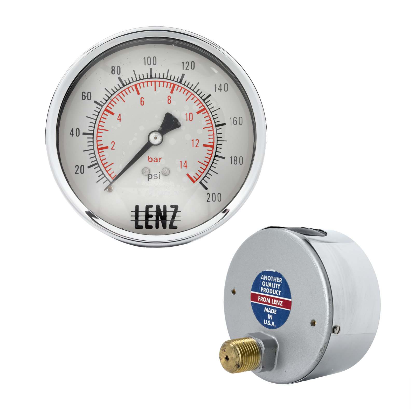 BAC4 PRESSURE GAUGE 4" DIAL Lenz