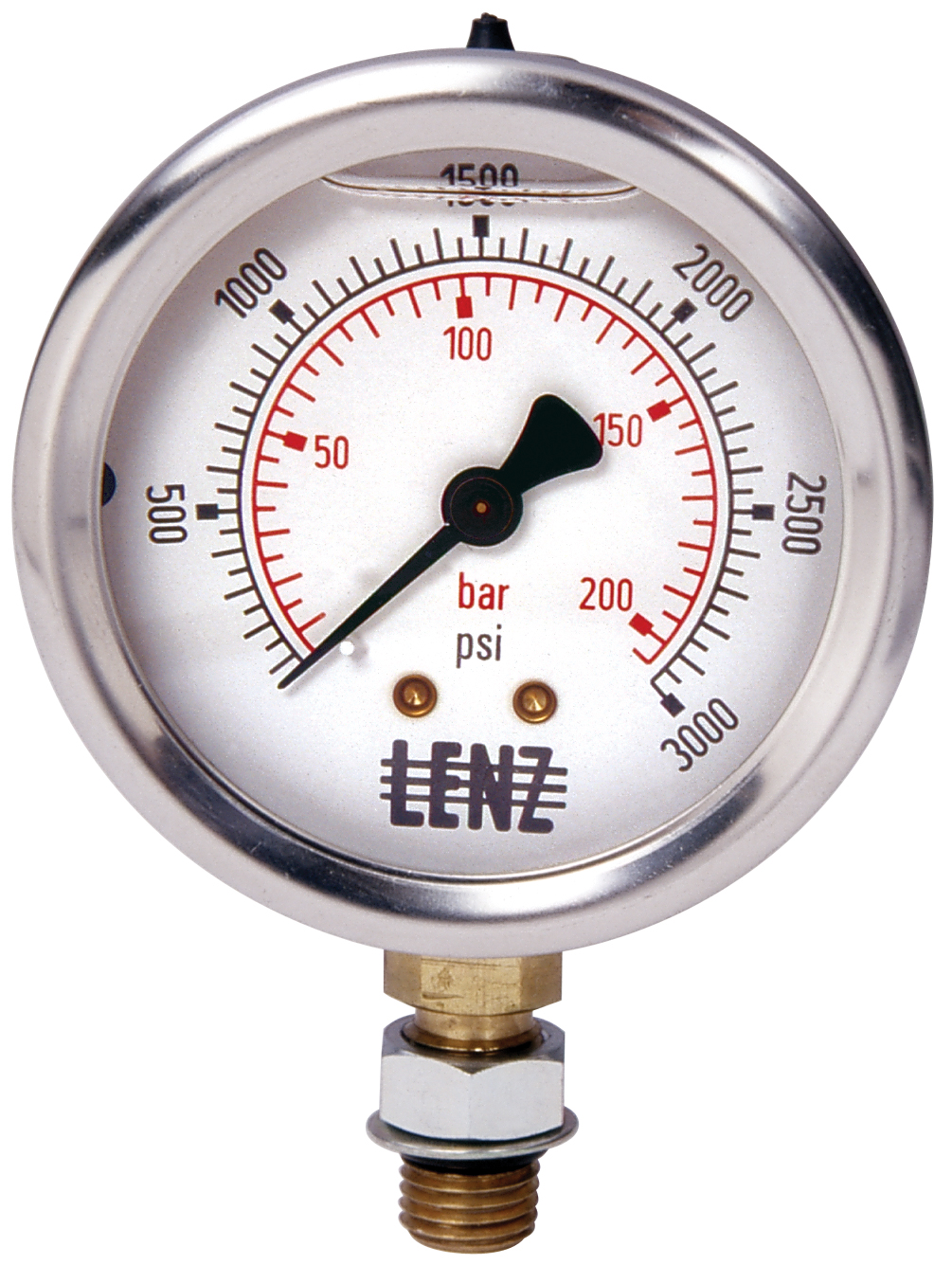 SAE THREADAFC PRESSURE GAUGE 2 1/2" DIAL Lenz