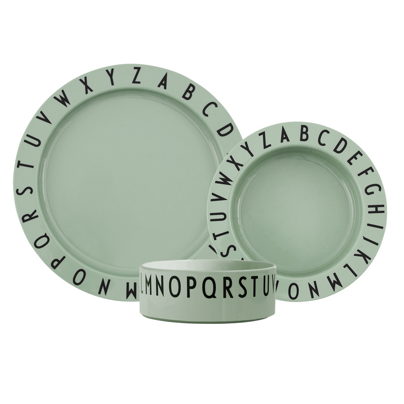 Design Letters Eat & Learn ABC Dinner Set Green Leo & Bella