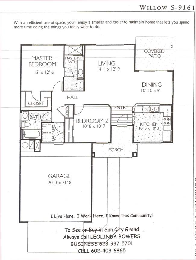 Find Sun City Grand Willow floor plans Leolinda Bowers Realtor Ken Meade Realty, Sun City