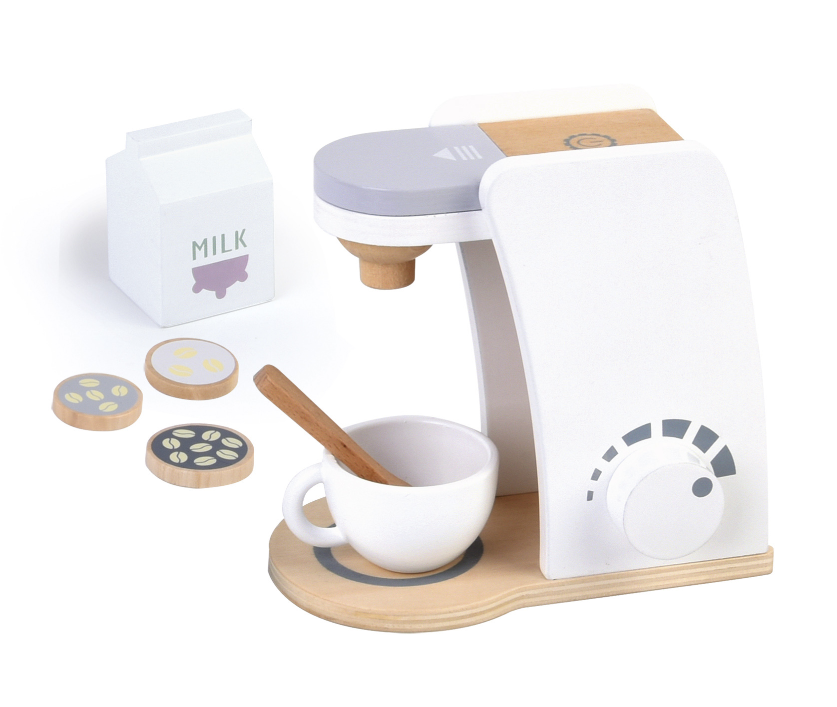 Holz Kaffeemaschine mit Kapseln Stilvoll Spielzeug für Kinder mit