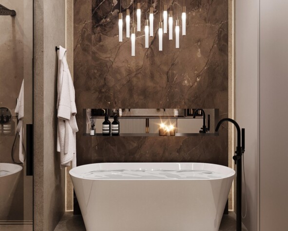 Ванная комната — дизайн роскошного интерьера в <a href=