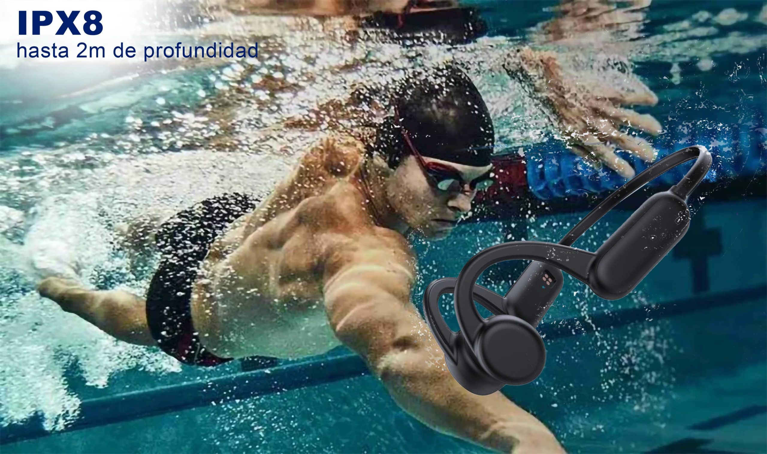 Auriculares Conducción Ósea Swim PRO IPX8 Natación MP3 32gb Negros – Leotec