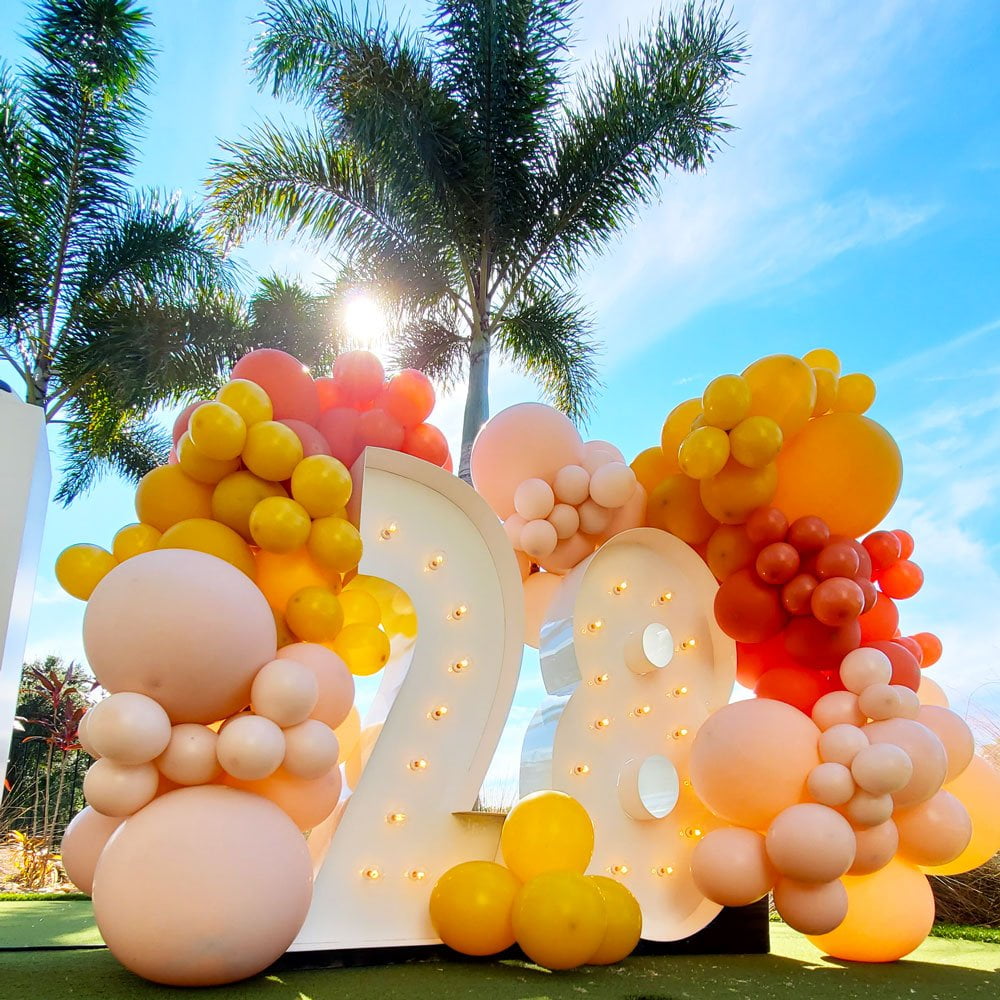 Balloon Garlands for Marquee Numbers Le Petit Balloons