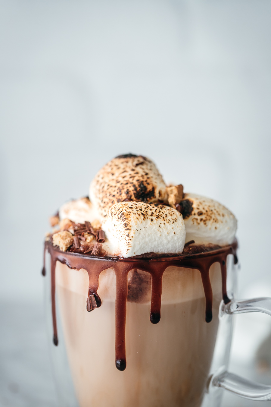 S'mores Latte the best Fall Coffee Drink with Toasted Marshmallows